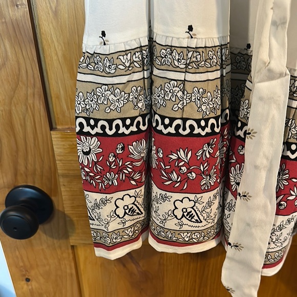 LOFT White Cream Midi Sundress V-Neck Sleeveless - Picture 3 of 5